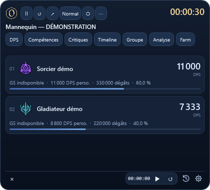 Orbynia Live : classement et compétences en mode démonstration